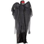 Winged Grim Reaper Animatronic Prop W/ Light Up Eyes, For Haunted House