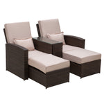 Rattan Sofa Lounger Set - Wicker Patio Furniture