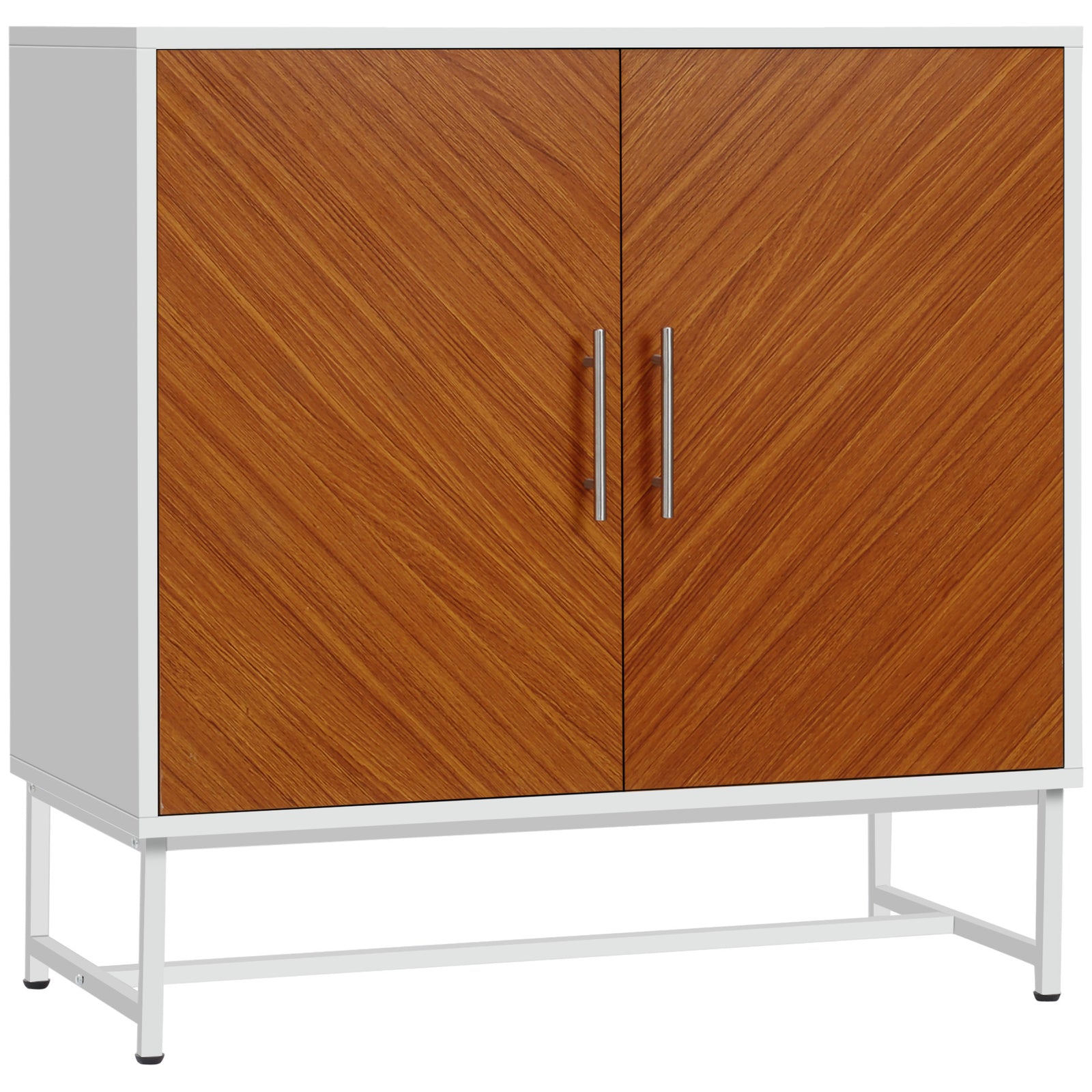 HOMCOM Freestanding Kitchen Storage Cabinet Cupboard Metal Base