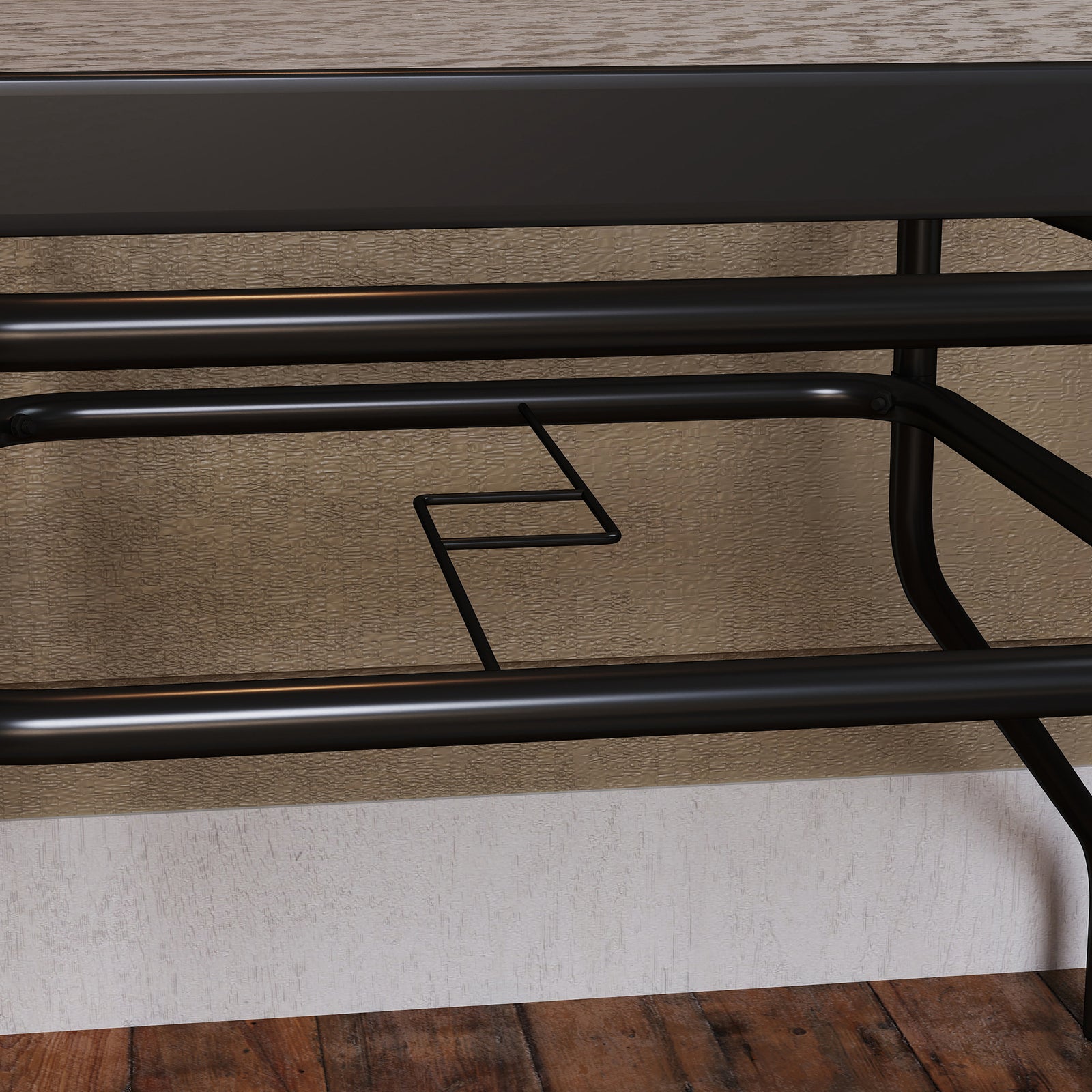 Square Patio Table, Tempered Glass, Steel Frame