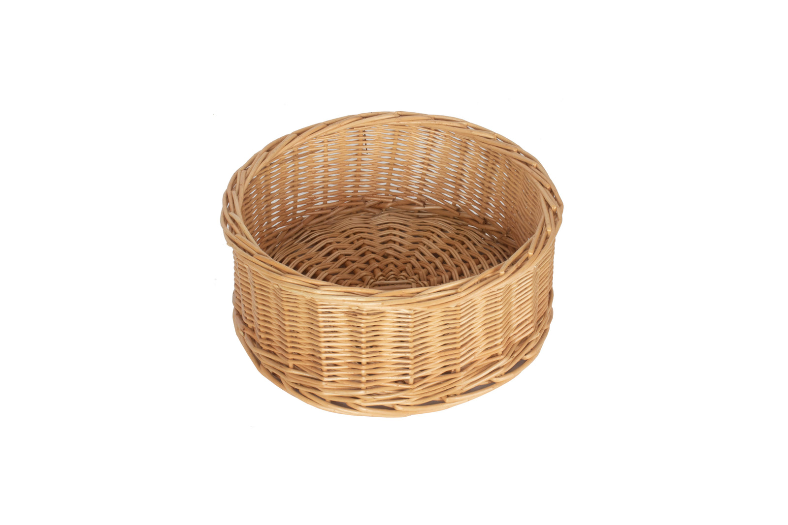 Wicker Round Straight Sided Tray | Medium | Brown