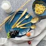 Cutlery Sets Brushed Gold Ss Light Spoon Fork 24 Piece Set
