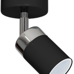 Joker Hand Made Ceiling Lamp In Matt Black With Striking Chrome Detail Featuring Minmalistic Slender Cylinder Shades