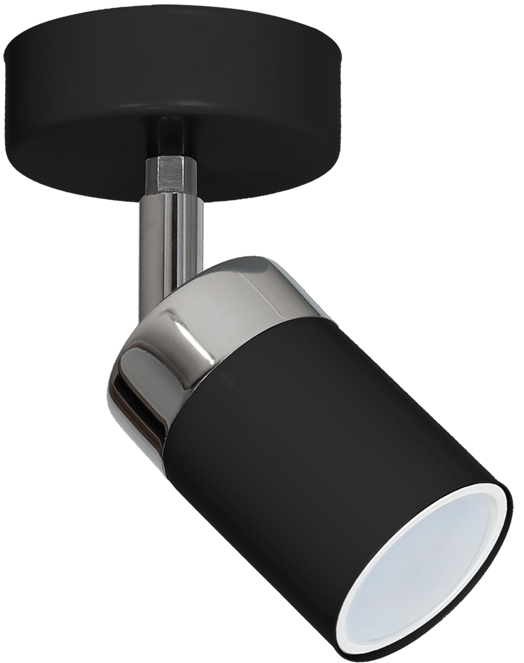 Joker Hand Made Ceiling Lamp In Matt Black With Striking Chrome Detail Featuring Minmalistic Slender Cylinder Shades
