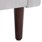 Mid-century Modern Single Sofa Chair – Linen Upholstery, High-density Foam, Walnut Legs, Comfortable Accent Chair | Off White