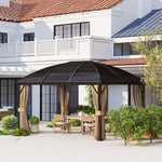 3x4m Hardtop Gazebo With Metal Roof And Aluminium Frame | Brown