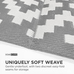 Luxury Outdoor Rug Waterproof Reversible For Garden Patio 100% Recycled, Grey Zoe Geometric | 180cm x 270cm | Grey
