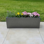 Zinc Galvanised Trough Planter | 70cm x 24cm x 24cm | Silver Black