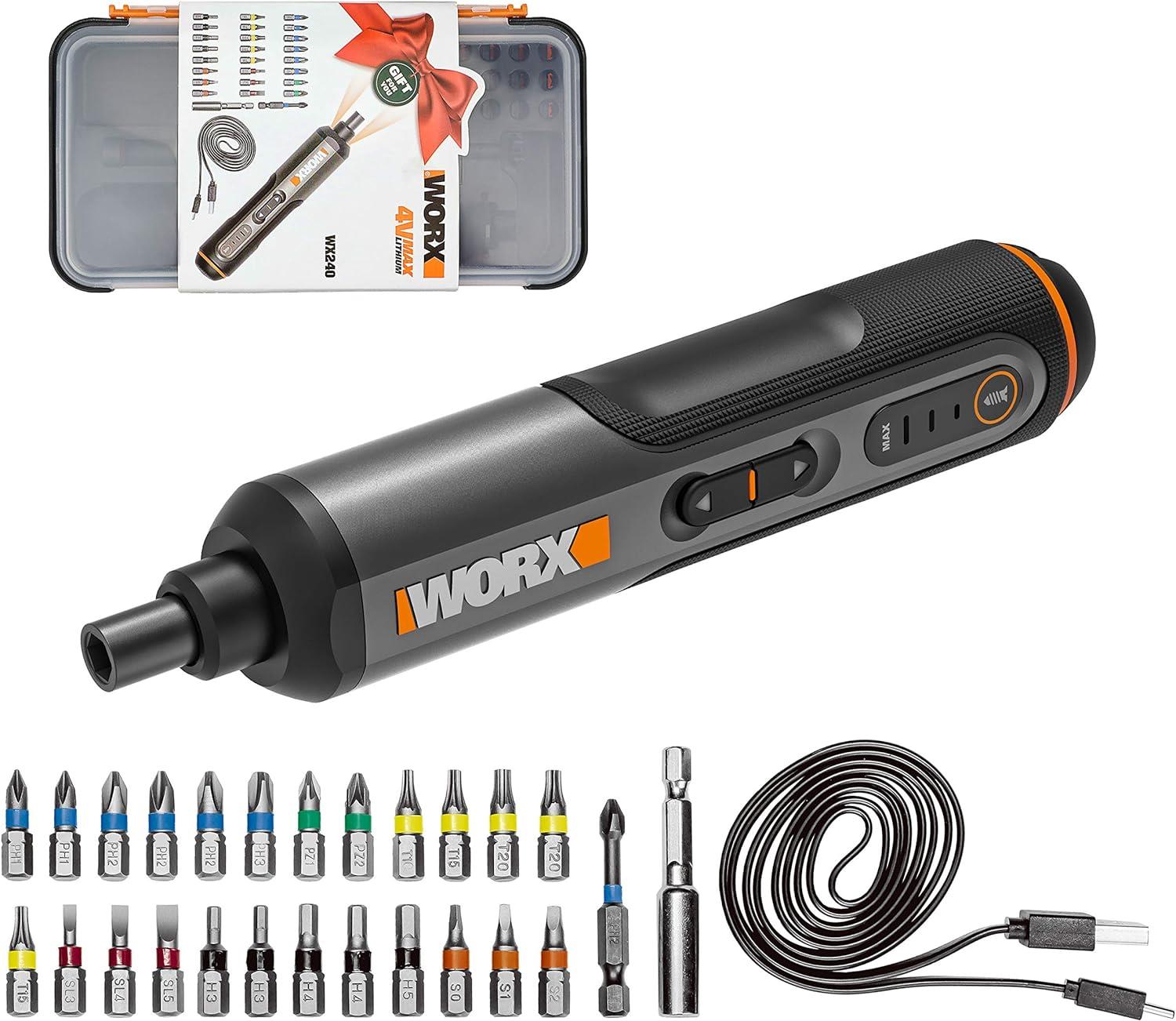 WX240 4V Cordless Pen Screwdriver | USB Charging | 24pc Bit Set