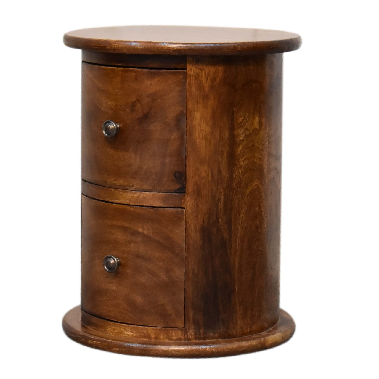 Solid Mango Wood Mini Chestnut 2 Drawer Drum Chest