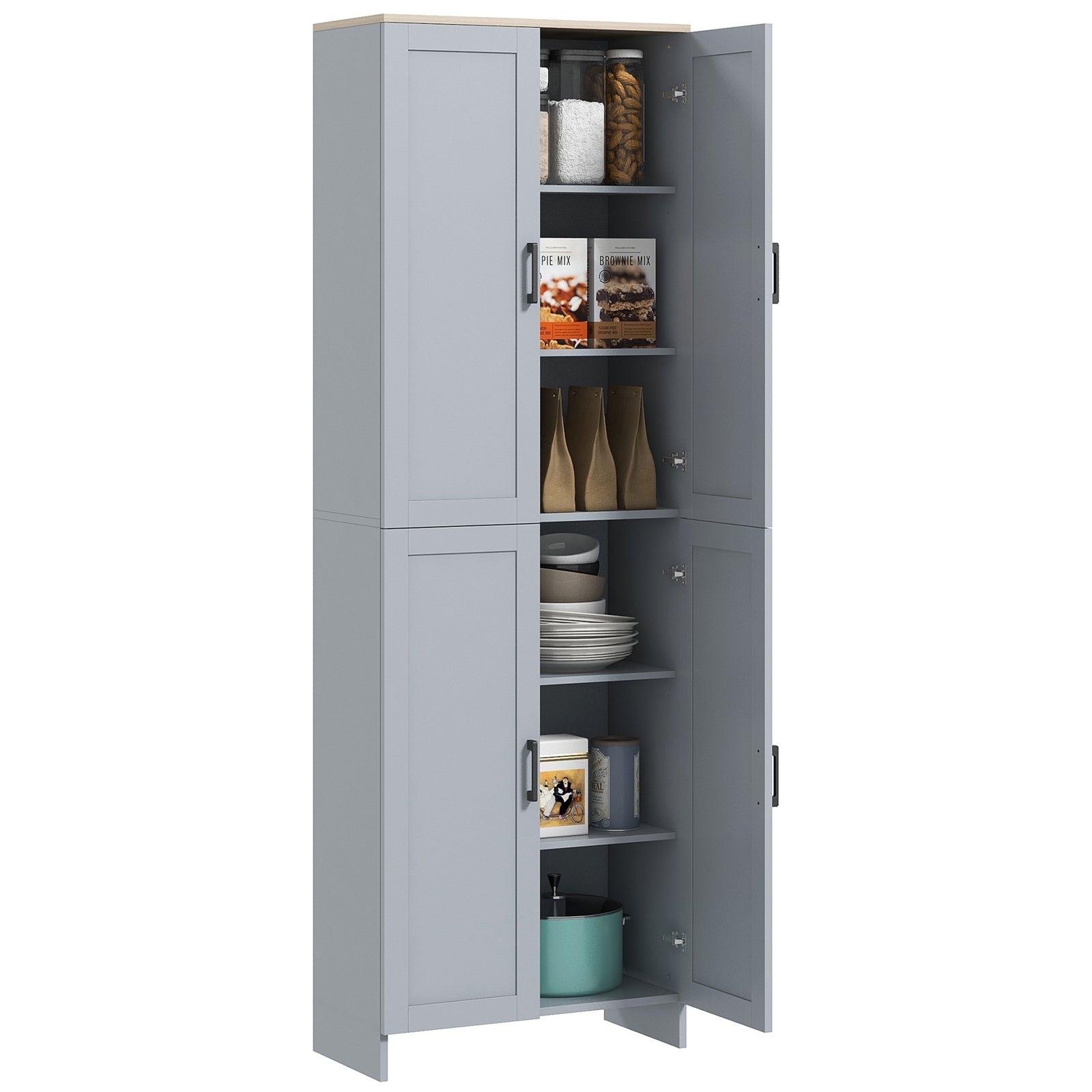 170cm Freestanding 4 Door Kitchen Cupboard