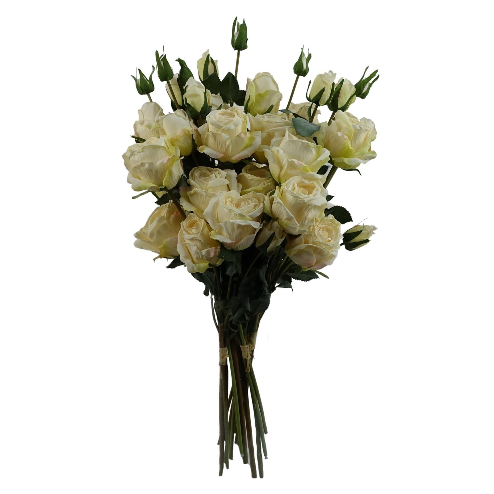 6 X 60cm Cream Rose Artificial Flower Sprays - 24 Flowers 18 Buds