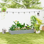 Galvanised Raised Garden Bed, 180x90x30cm | Silver