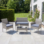 Corato 4-seat Rattan Patio Set | Grey