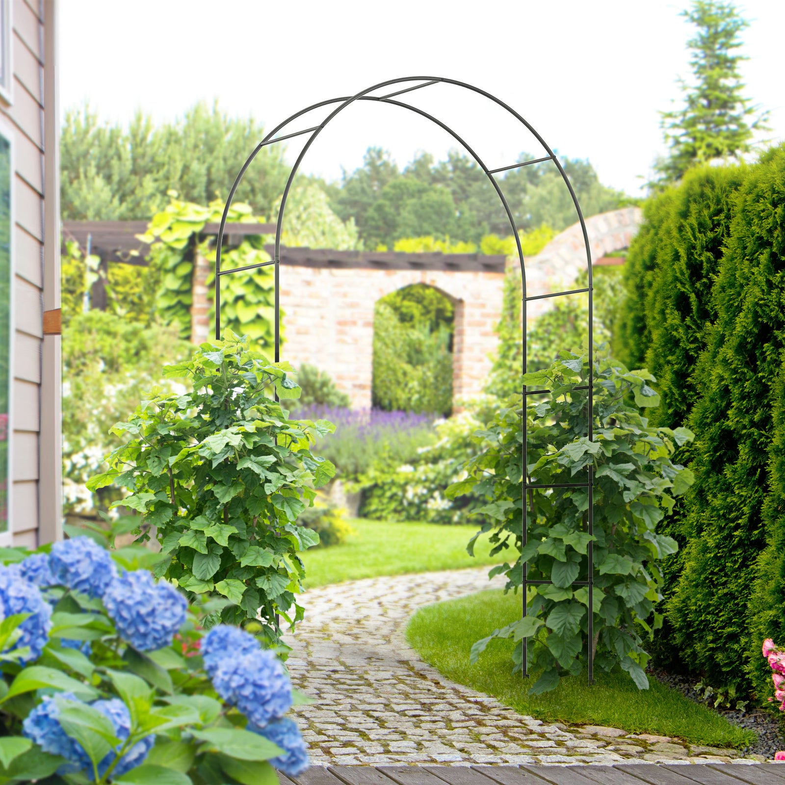 Outdoor Garden Arch, Metal Garden Arbor For Climbing Plants