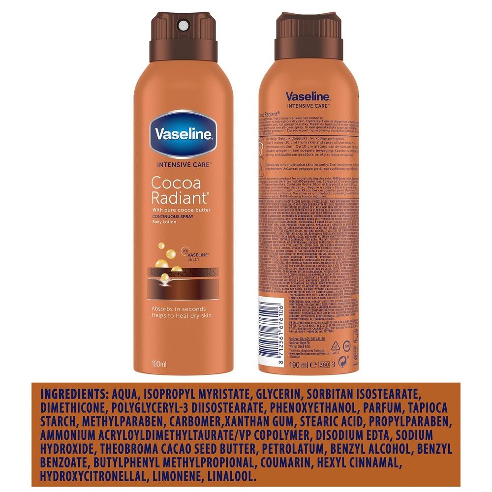 Intensive Care Cocoa Radiant Spray Body Moisturiser 190ml | Set-of-9