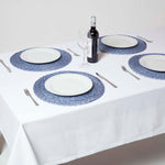 Handwoven Round Placemats Set Of 4 | 40cm | Blue