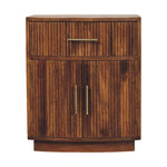 Artisan Furniture Solid Wood,  Curved Ribbed Bedside With Drawer