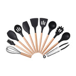 11-piece Silicone Kitchen Utensil Set For Nonstick Cookware | Black