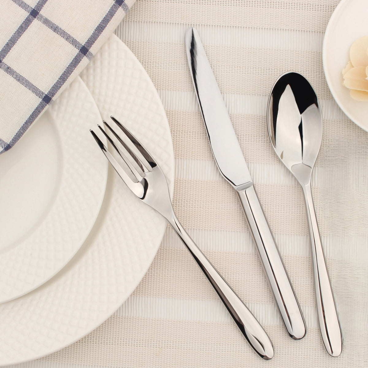 Cutlery Sets Stainless Steel 18/8 Forks Spoons Catering Nova | Set of 12 | Silver