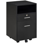 Mobile File Cabinet Lockable Documents Storage With Wheels | One Size | Black