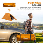 Double Layer Camping Tent For 1-2 Man, 2000mm Waterproof | Orange