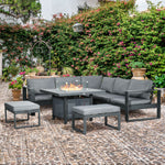 6-piece Garden Set W/ Firepit Table Outdoor Sofa