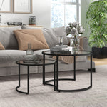Nesting Coffee Table Set, 2 Round Side Tables