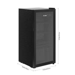 Glass Door Beverage Cooler With Led Light | 109l | Black
