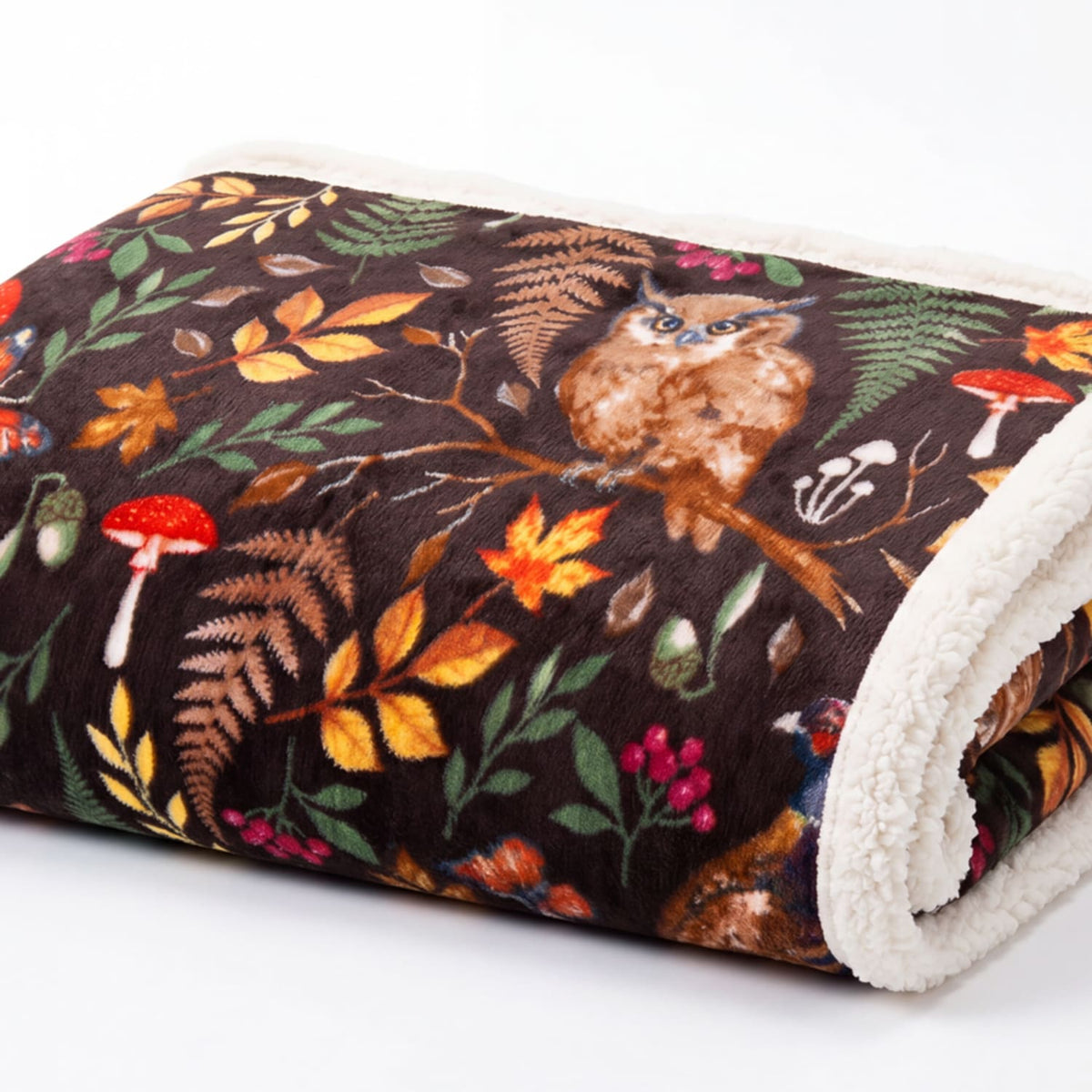 Deyongs Wild Birds Sherpa Fleece Throw – Printed Nature Blanket