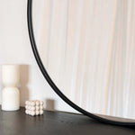 Rei - Round Metal Circle Mirror | 90cm x 90cm | Black