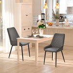 Quilted Pu Leather Dining Chairs, Metal Frame