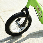 HOMCOM Kids Stunt Scooter With 12" Rubber Wheels, Adjustable Handlebar Green