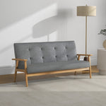 Modern 3 Seater Sofa Upholstery Couch With Rubber Wood Legs