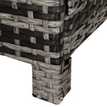 Rattan Garden Side Table Wicker Patio With Tempered Glass