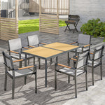 150x90cm Outdoor Table, Wood Effect, Rust-resistant