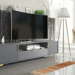 Tide Crest Gold Tv Unit 200cm - Fluted Design | Dark Grey