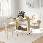 Mobile Drop Leaf Dining Table On Wheels With Storage Shelf | Natura