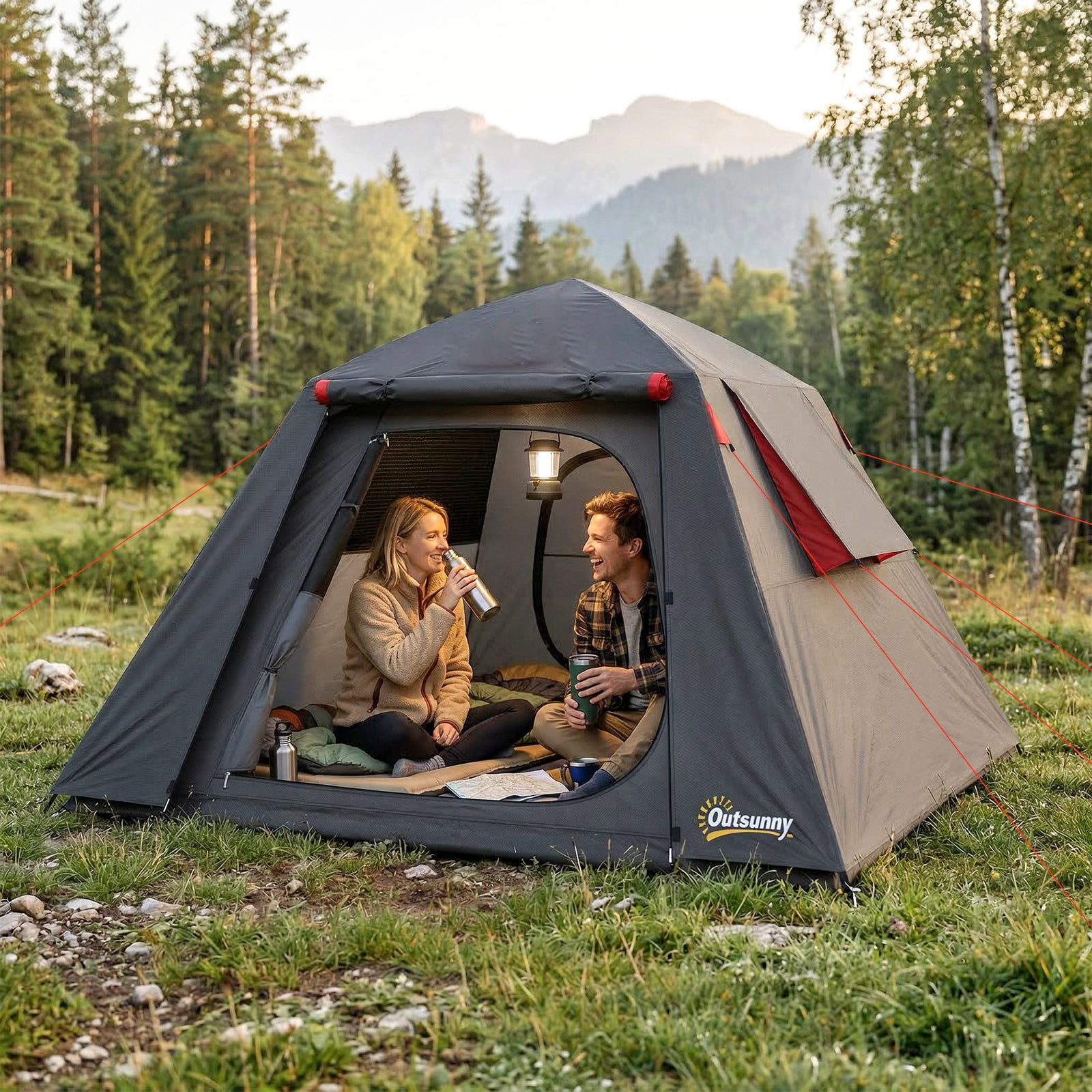 2 Man Camping Tent 3000mm Waterproof | Dark Grey
