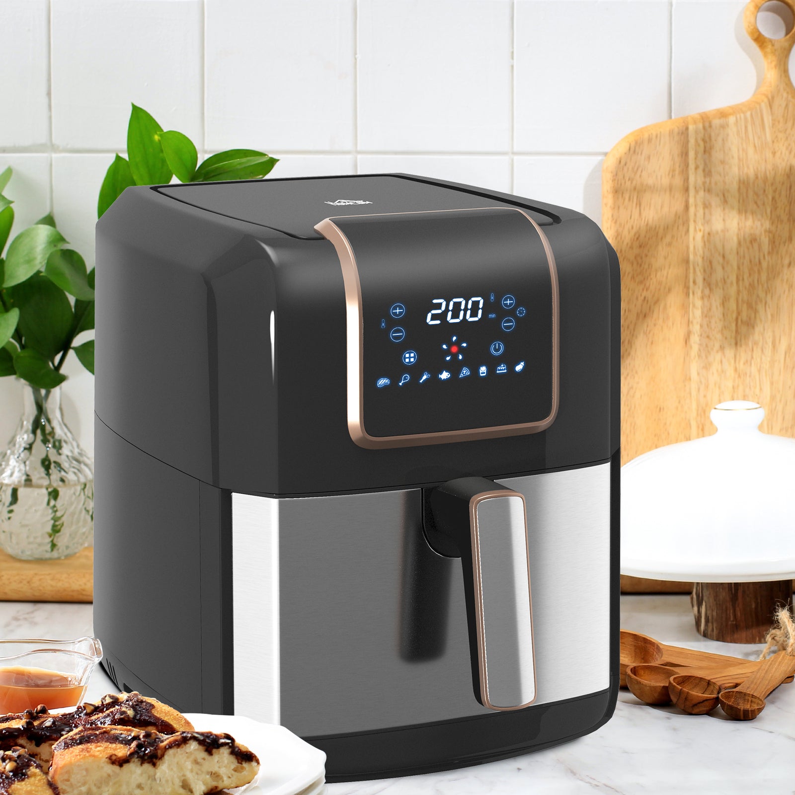 Air Fryer 1700w 6.5l With Digital Display Timer | One Size | Gold