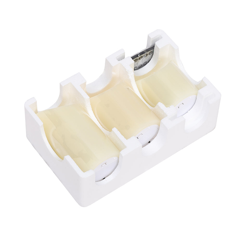 3pcs Realistic Wax Led Flameless Candle Set– Remote Control & Flickering Wick