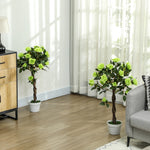 90cm Artificial Rose Tree Fake Decorative Plant | Set of 2 | Green