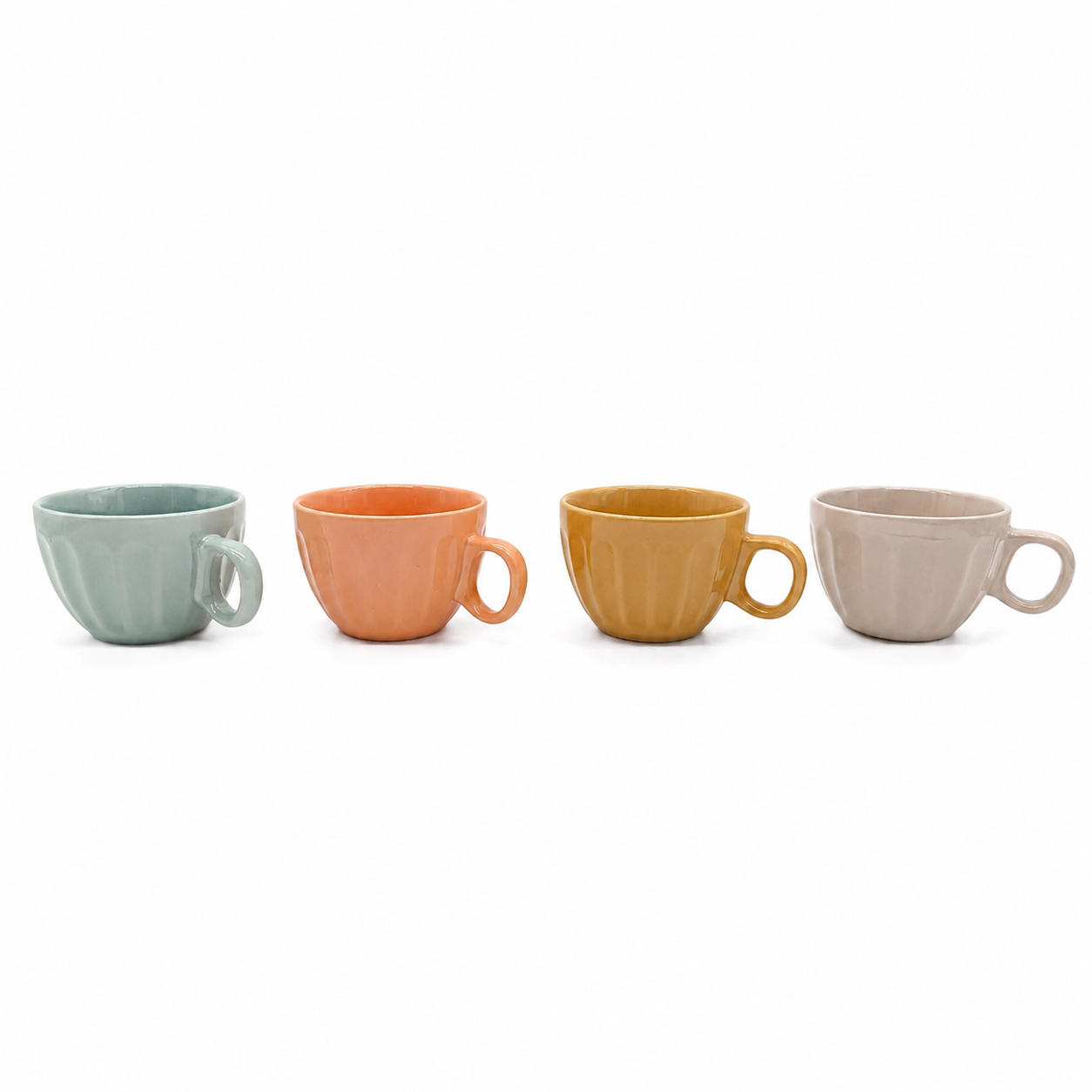 Ceramic Coffee Mugs 4pc Set 15oz Large Tea Cups Assorted Colours