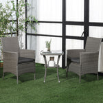 Rattan Bistro Set Garden Chair Table Patio Outdoor | Light Slate Gray