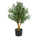 65cm  Design Uk Realistic Artificial Olive Tree In Black Plastic Pot