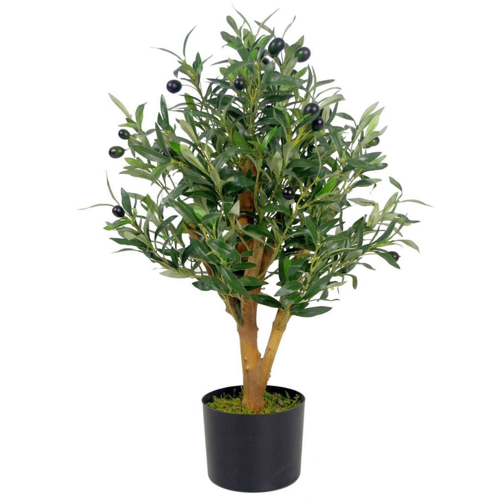 65cm  Design Uk Realistic Artificial Olive Tree In Black Plastic Pot
