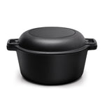 2-in-1 5L Cast Iron Dutch Oven with Reversible Lid
