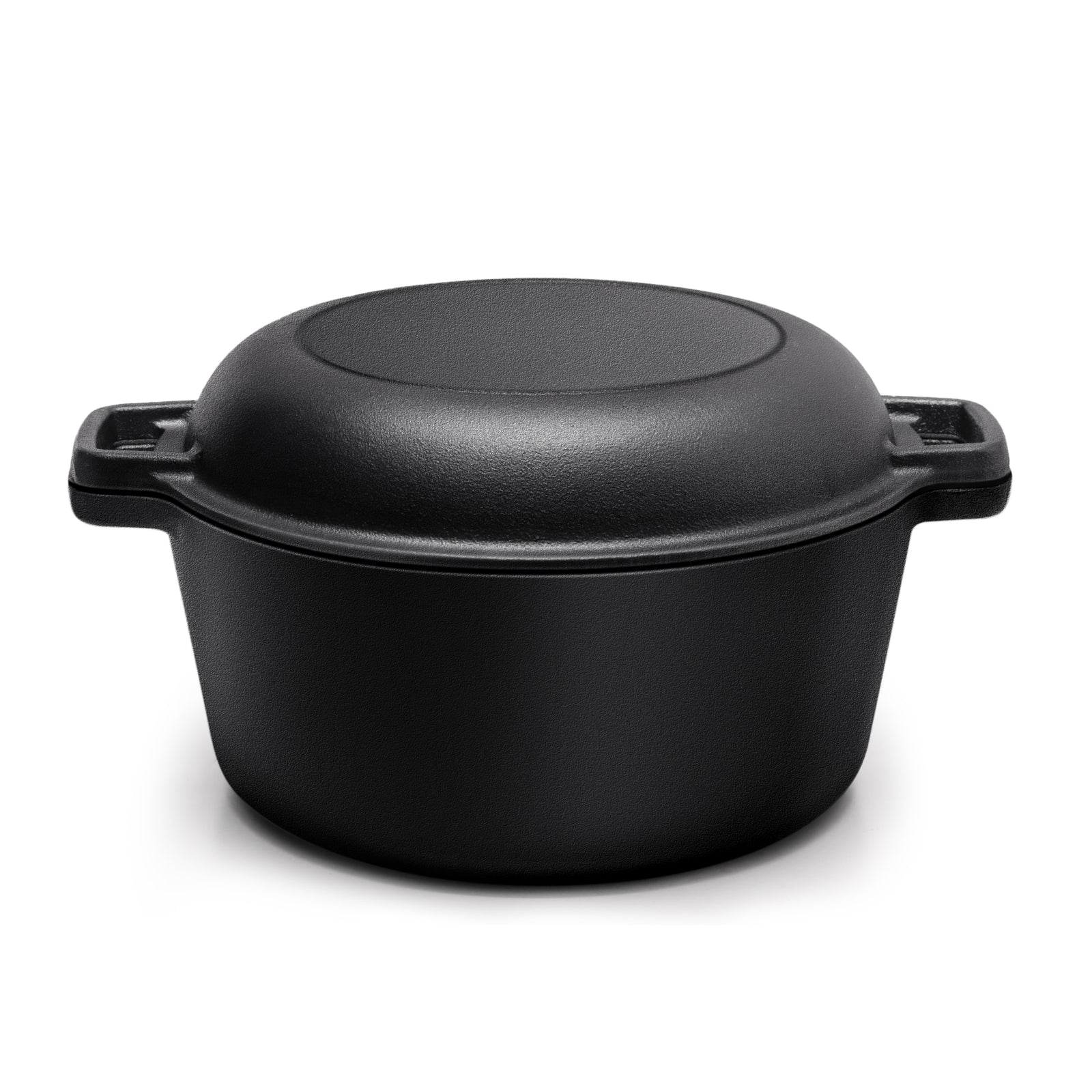 2-in-1 5L Cast Iron Dutch Oven with Reversible Lid