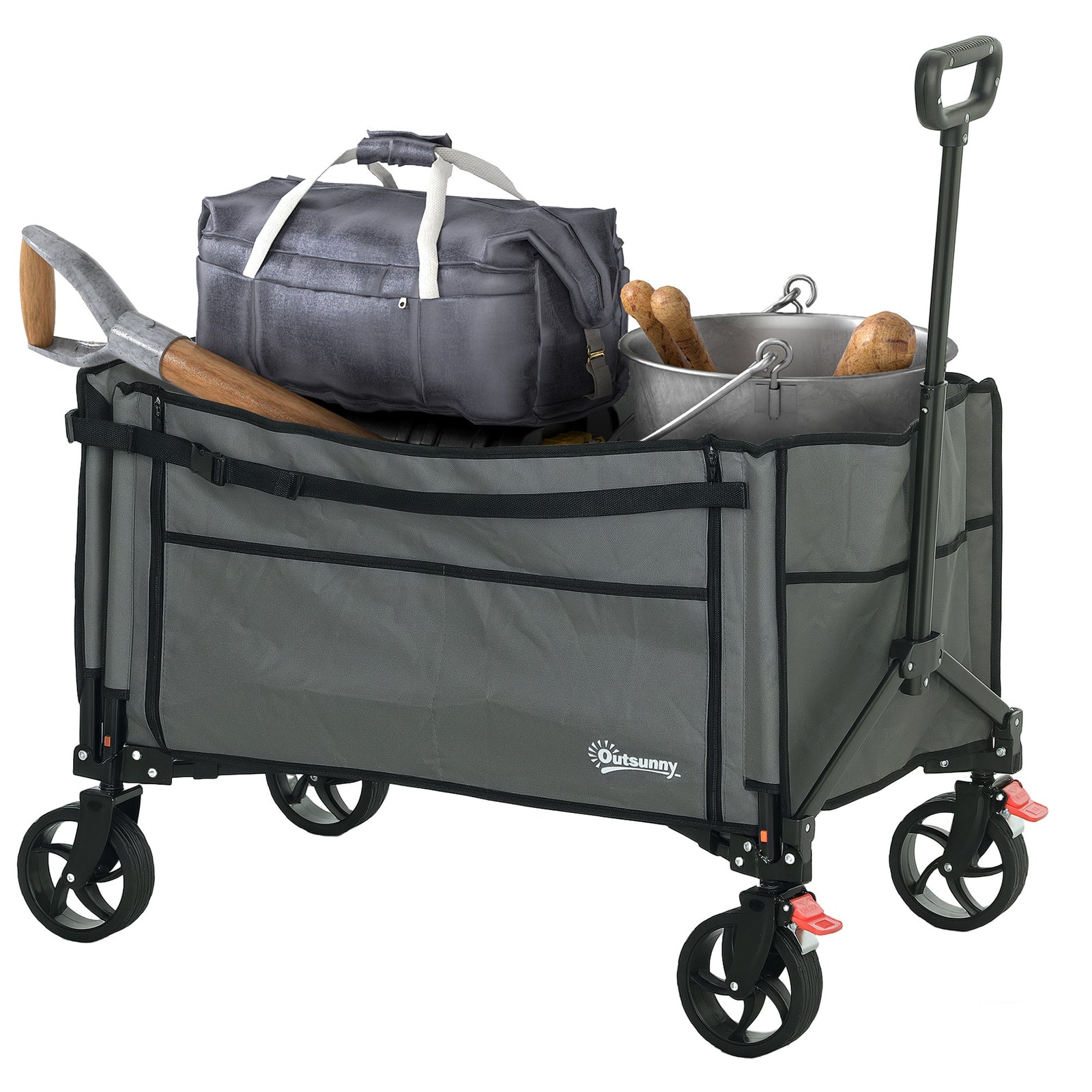 150l Folding Trolley, Collapsible Wagon | Gray