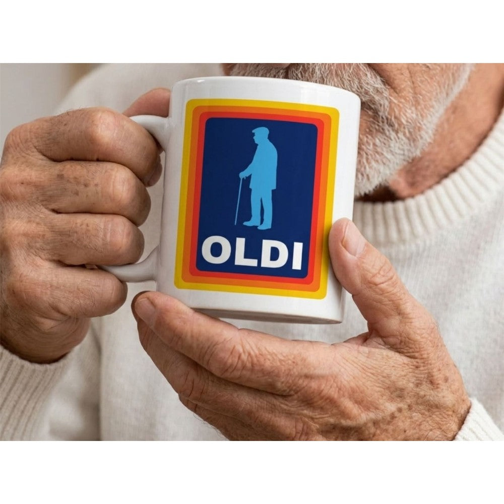 Dyzi Oldi Funny Old Man Quote Ceramic Coffee Mug White